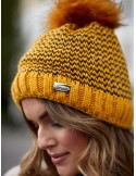 Honey herringbone winter hat C44 - Online store - Boutique